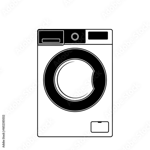 transparent background vector illustration of a modern washing machine icon