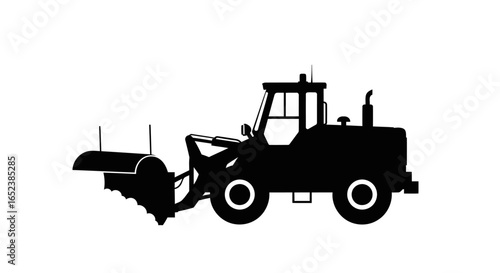 transparent background vector illustration snowplow tractor silhouette