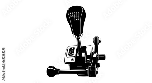 transparent background vector illustration sixspeed manual gear shift lever