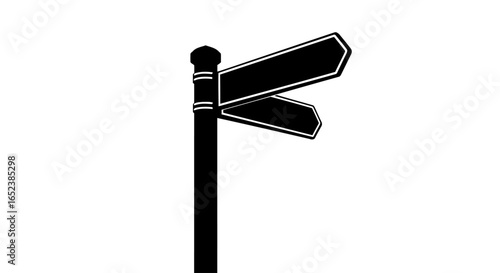 transparent background vector illustration twoway signpost for direction choices
