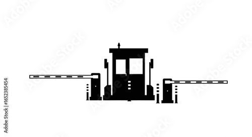 transparent barrier gate icon security access control system vector illustration