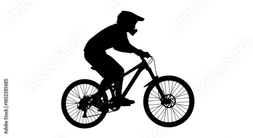transparent mountain biker silhouette action sports vector graphic