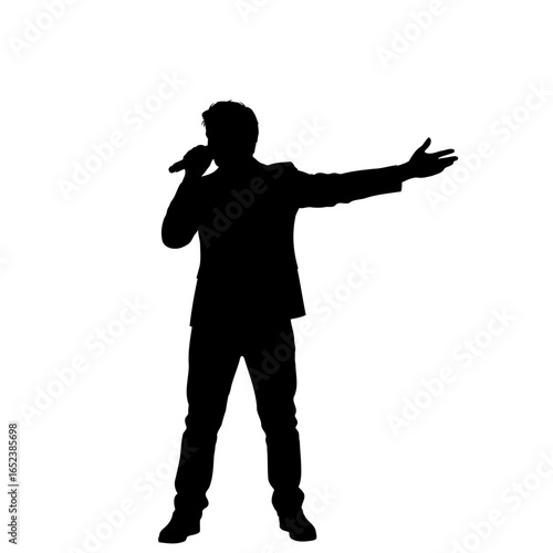 transparent silhouette of singer performing on stage engaging audience