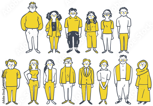 世界各国のグローバルで個性的な人々　　セットのストックイラスト素材
