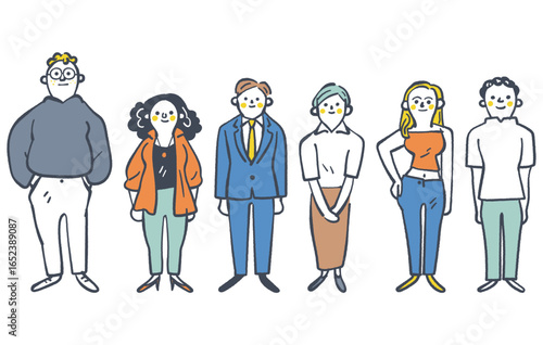 世界各国のグローバルで個性的な人々　　セットのストックイラスト素材
