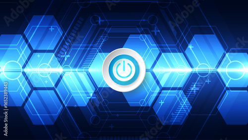 Power Button Interface – Futuristic Tech Startup System Background