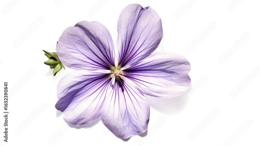 Obraz premium Single violet flower , Closeup on white background