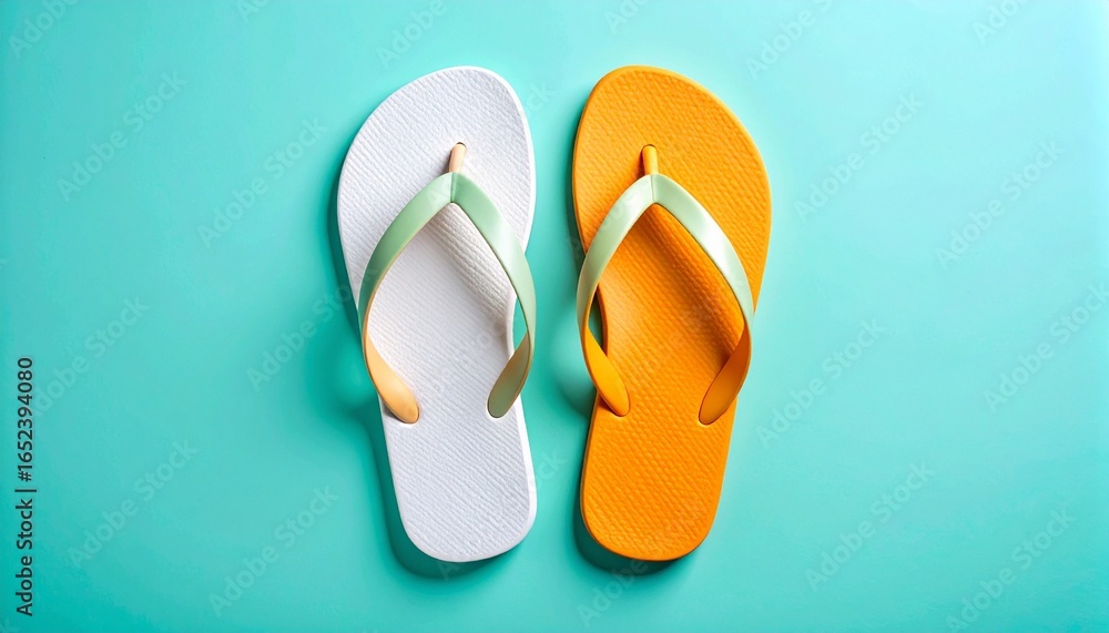 Fototapeta premium orange flip flops
