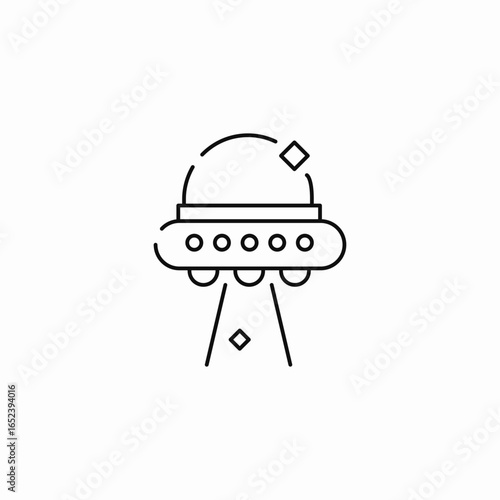 alien spaceship ufo icon sign vector