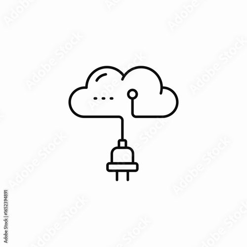cloud plugin integration icon sign vector