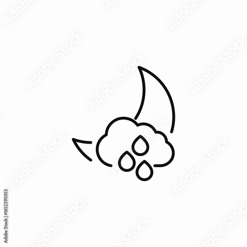 cloudy night showers icon sign vector