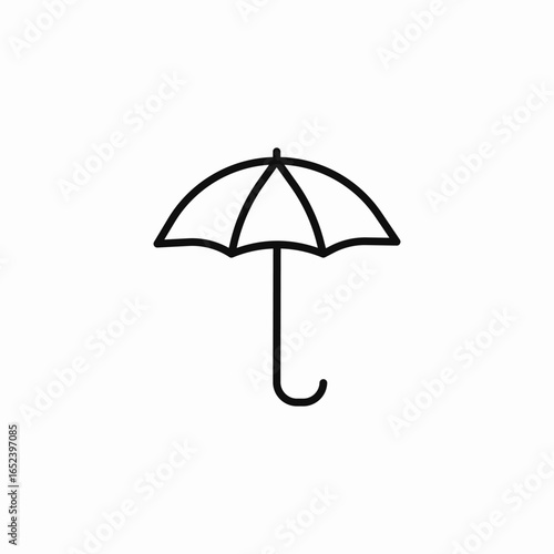 open black umbrella icon sign vector