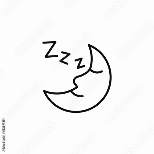 sleeping crescent moon icon sign vector