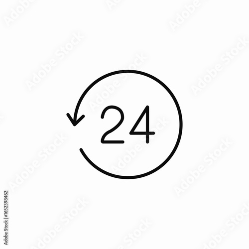 twenty four hours icon sign vector