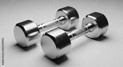 Metal dumbbell mock-up in ultra realistic detail