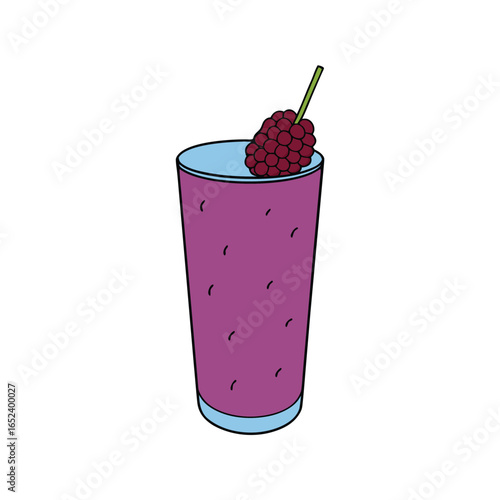 Refreshing mulberry drink served in a traditional glass with fresh berries and vibrant colors
