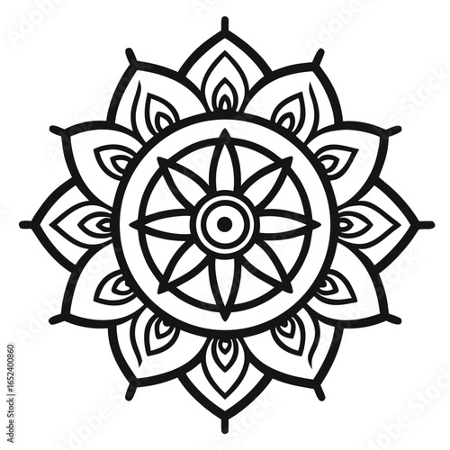 Intricate Black and White Mandala Design
