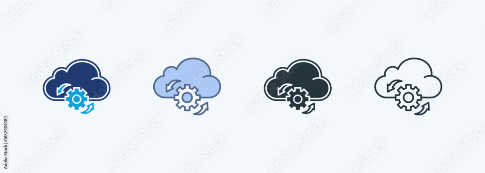 Obraz premium Cloud Processing Multiple Style Icon Collection