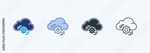 Cloud Processing Multiple Style Icon Collection