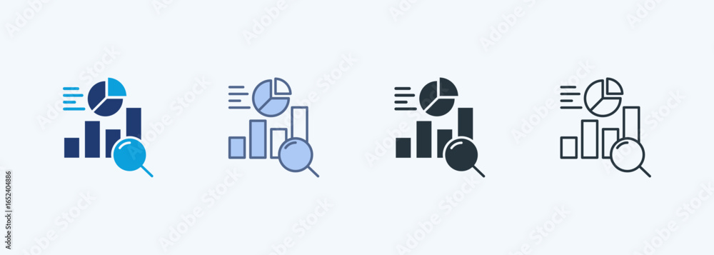 Fototapeta premium Analytics Multiple Style Icon Collection