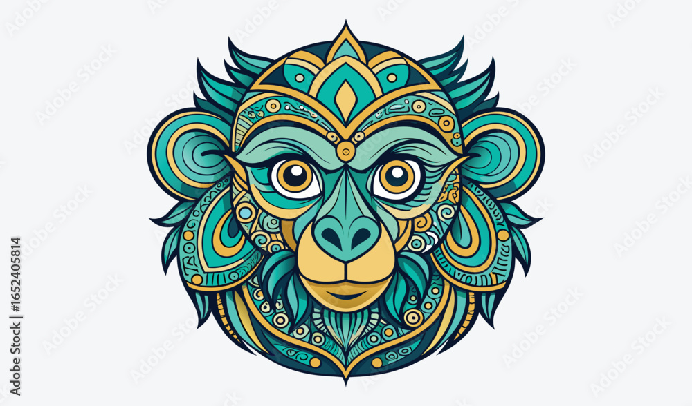 Fototapeta premium Vector illustration of a gothic tribal owl tattoo with a sun symbol