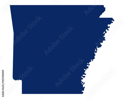 Karten von Arkansas in blau