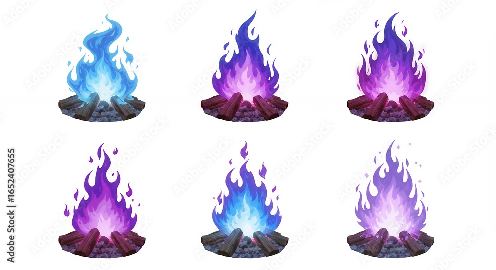 Obraz premium Colorful campfire illustrations