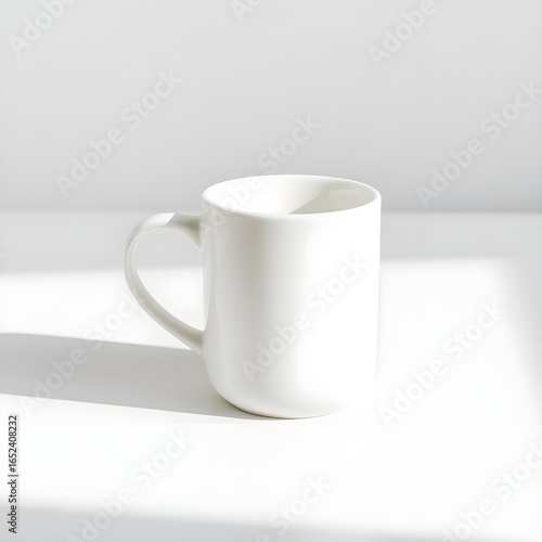 Taza blanca sobre fondo limpio