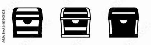 Chest icon on white background. Vector logo chest illustration.