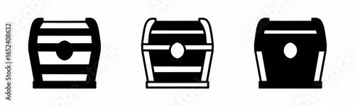 Chest icon on white background. Vector logo chest illustration.