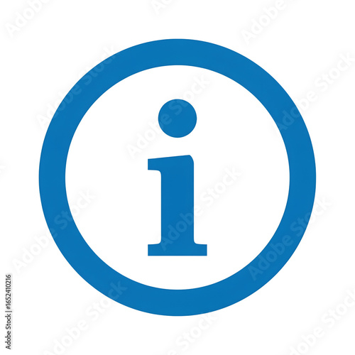Blue information symbol 'i' inside a circle on white background info icon help icon PNG file isolated on transparent background cut out, clipping path, social media.  
