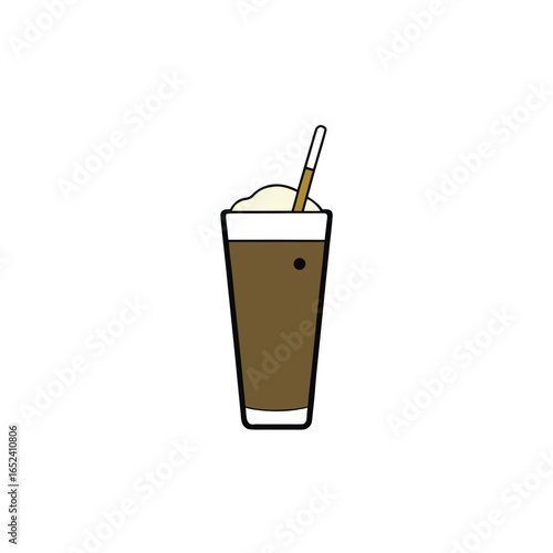 Refreshing vanilla cold brew coffee in a glass with a vanilla bean pod