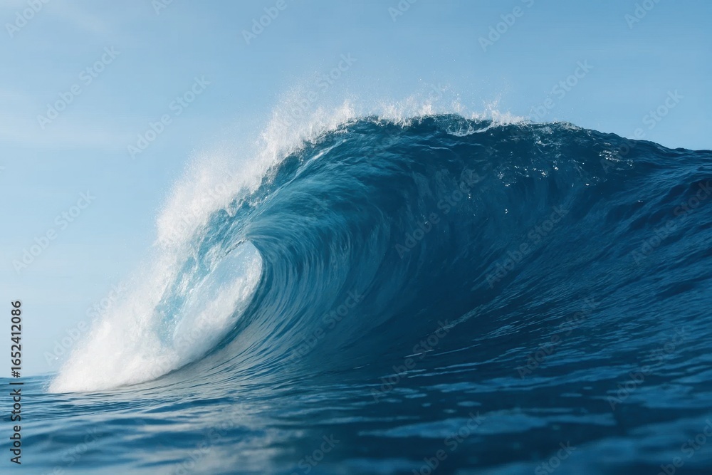 Fototapeta premium A Majestic Wave in the Ocean's Embrace