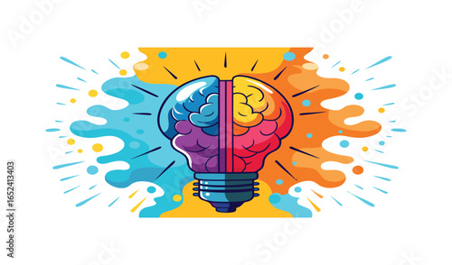 💡 Creative vector illustration of a light bulb, a bright symbol of innovation and a powerful business idea