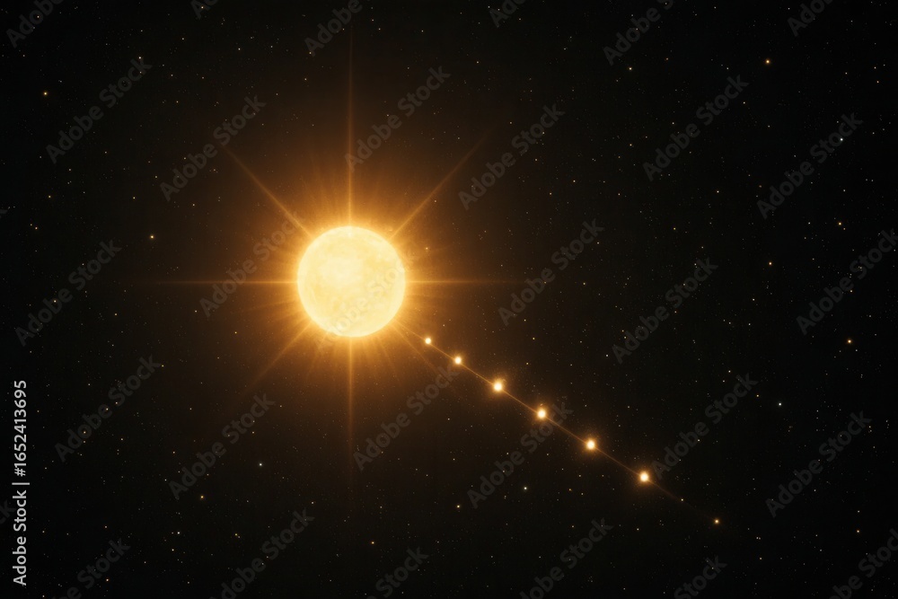 Fototapeta premium A Celestial Dance of Light in the Void