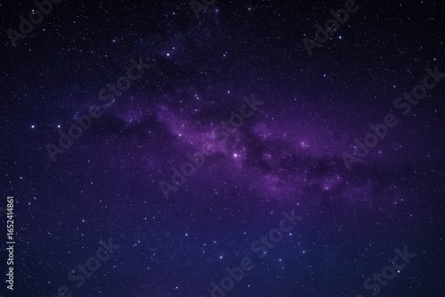 A cosmic tapestry of stars in shades of purple and blue, intertwined with a mysterious nebula that dances across the vast expanse of space