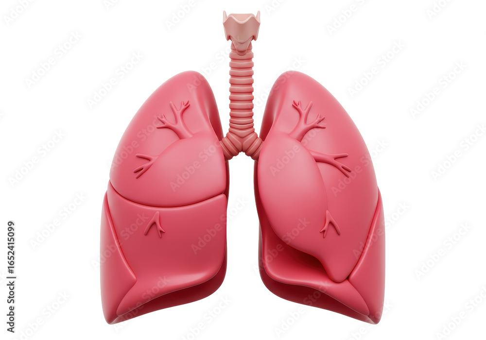 Fototapeta premium Isolated Human Lungs Anatomy 3D Render