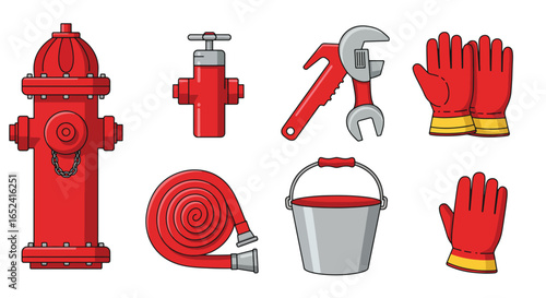 Firefighting Equipment and Safety Tools Set