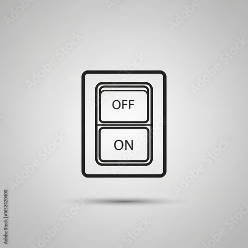 Simple line drawing of a rectangular light switch with 