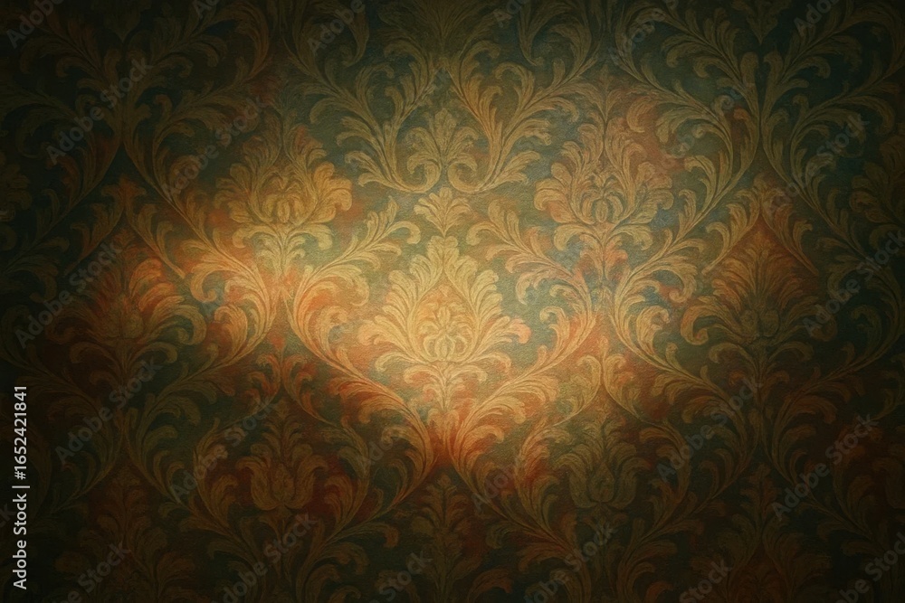 An intricate tapestry of golden hues, this wallpaper pattern exudes a sense of timeless elegance, reminiscent of classical design elements