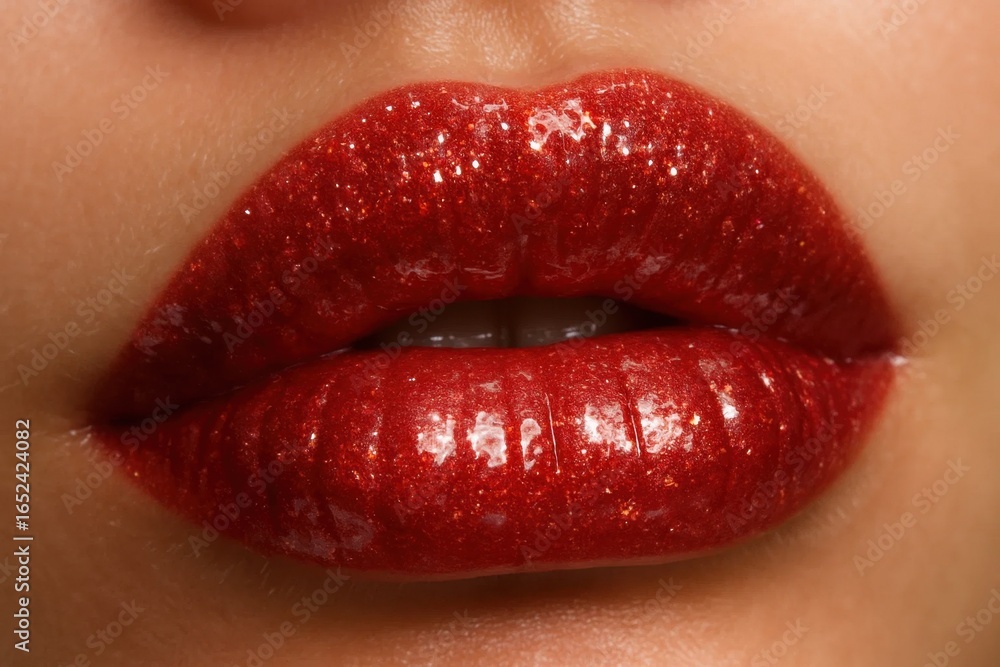 Obraz premium A Study of Glittering Lips