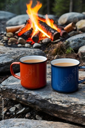 Wallpaper Mural Morning Coffee by the Lake Torontodigital.ca