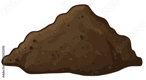 A brown cartoonish pile of dirtsoil with a textured surface and slightly wavy edges