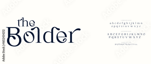 Bolder Abstract Fashion font alphabet. Minimal modern urban fonts for logo, brand etc. Typography typeface uppercase lowercase and number. vector illustration