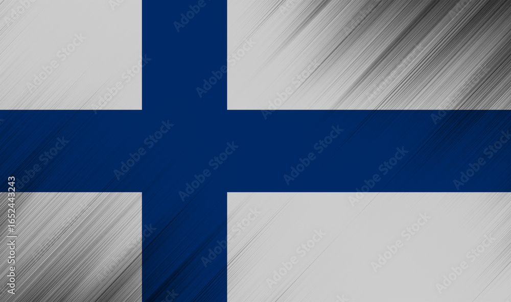 Obraz premium Waving the Finnish flag proudly against an artistic backdrop