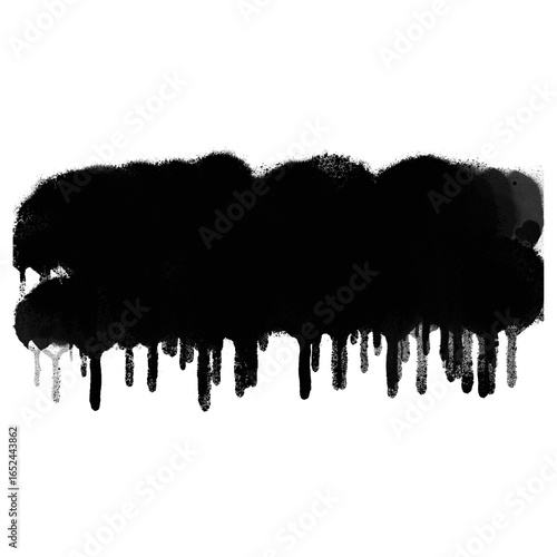 A bold black spray paint grunge border, isolated vector illustration