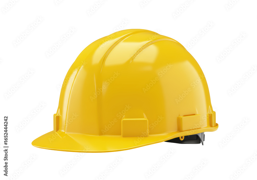 Fototapeta premium Isolated Yellow Construction Hard Hat for Worker Safety