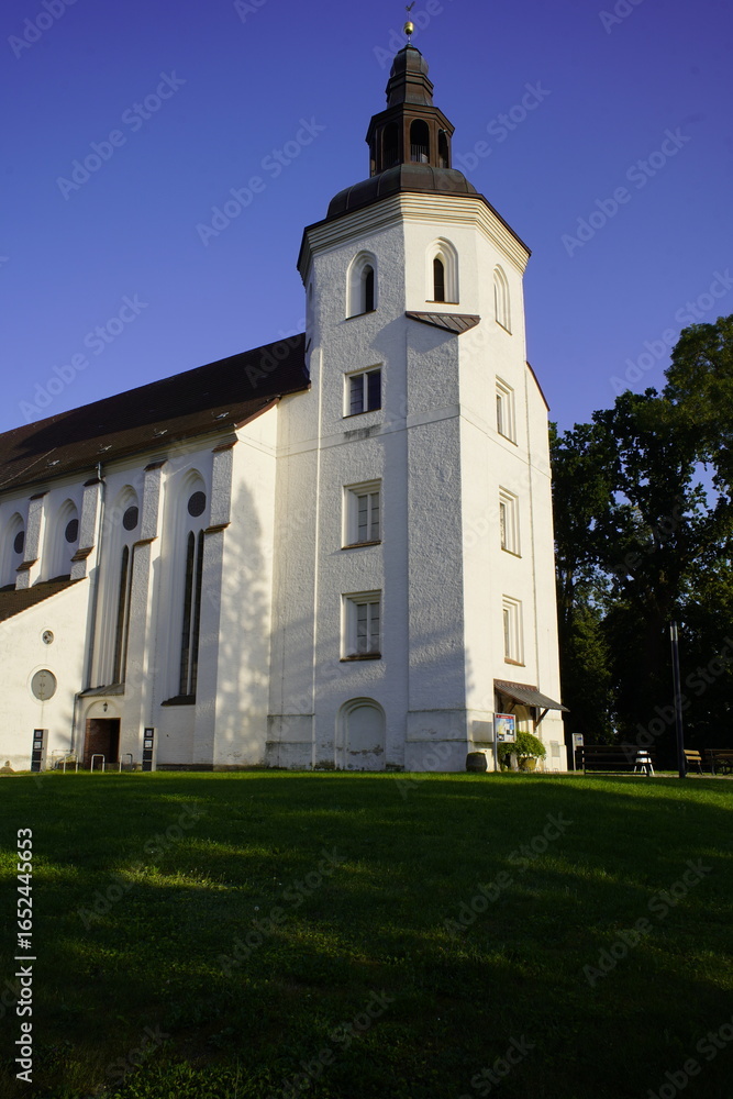 Naklejka premium The Johanniterkirche Mirow (sometimes also Stadtkirche Mirow, Parish Church Mirow, Schlosskirche Mirow) is a listed church building on the Schlossinsel in Mirow in Mecklenburg-Western Pomerania. Germa