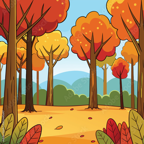 autumn landscape with trees