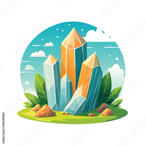 Calcite Vector illustration with clean lines and bold shapes.